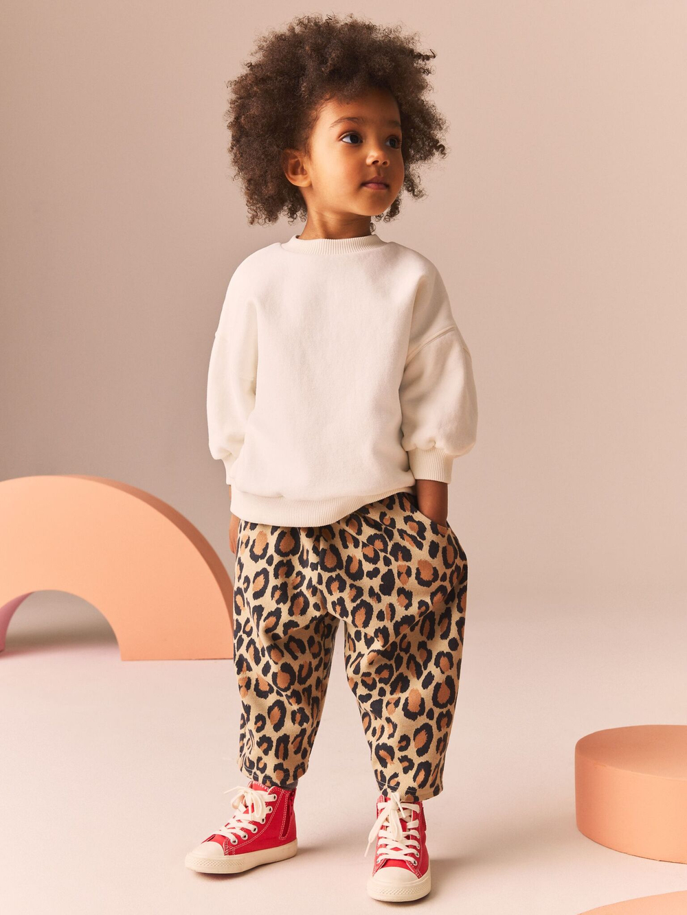 Брюки для девочки Next B20-723, Бежевый, Коричневый