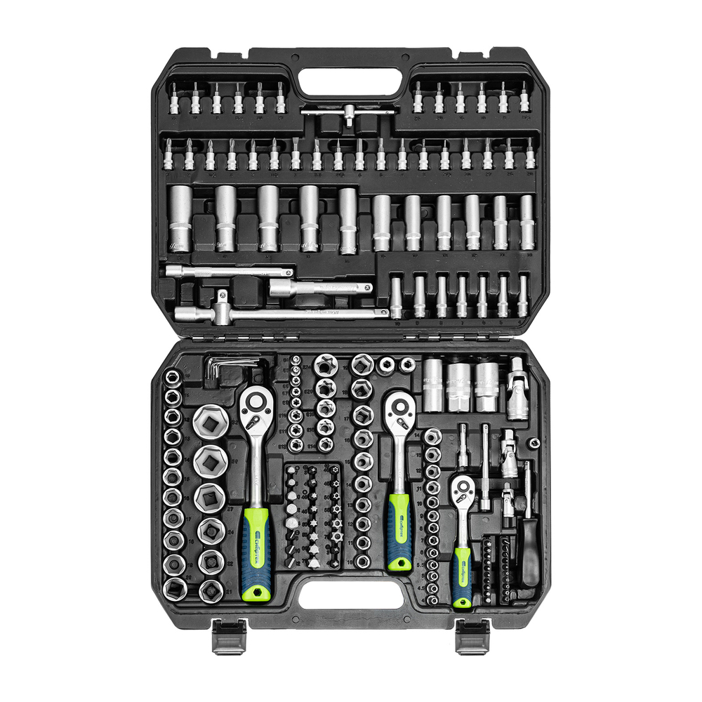 Набор инструментов, 1/2", 3/8", 1/4", пластиковый кейс 172 предм. Сибртех