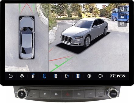 Магнитола для Lexus IS250 XE20 2005-2013 (ШГУ монохром) - Teyes CC3-2K-360 монитор 13" 2K QLED на Android 10, 6+128Гб, CarPlay, 4G SIM-слот, 4 камеры в комплекте