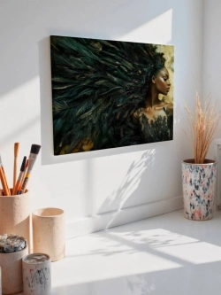 Картина на стену 40 X 50 Девушка в перьях