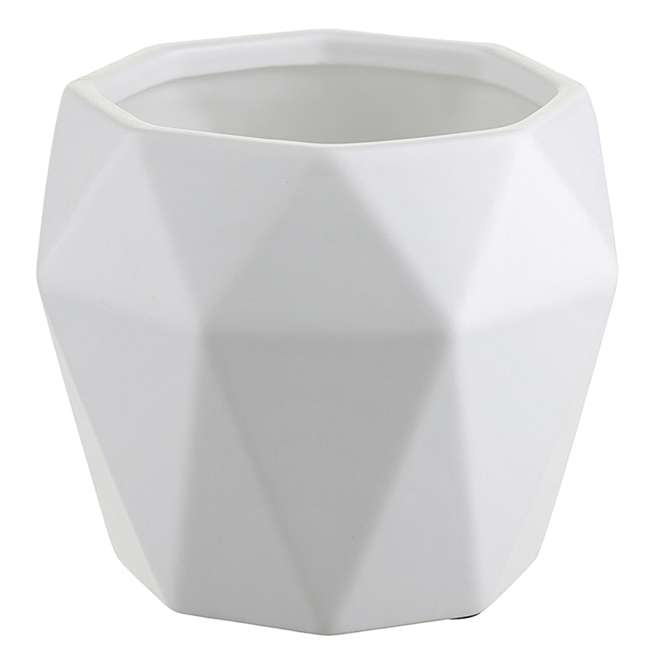 Горшок цветочный rhombus, 13,5 см, матовый белый