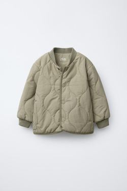 ZARA СТЕГАНЫЙ БОМБЕР, ХАКИ