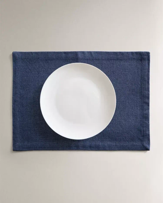 ZARA HOME ХЛОПКОВАЯ САЛФЕТКА В КЛЕТКУ, СИНИЙ