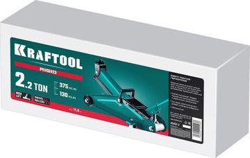 KRAFTOOL RIGID, 2.2 т, 130 - 375 мм, подкатной домкрат с увеличенным подъемом (43452-2)