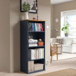 Открытый книжный шкаф - SKRUVBY IKEA/СКРУВБИ ИКЕА, 37.5х60х140 см, синий