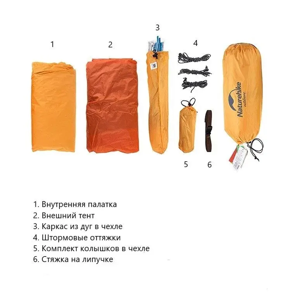 ПАЛАТКА NATUREHIKE 3-Х МЕСТНАЯ CLOUD UP 3 210T NH18T030-T