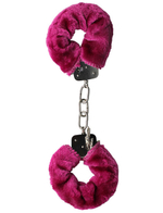 Металлические наручники с сиреневым мехом (Цвет: сиреневый)