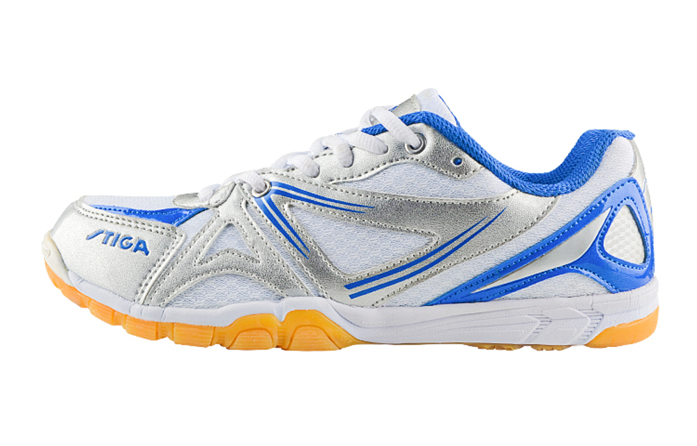 Stiga PU, Mesh Low top Training Shoes Unisex Silver/Royal Blue