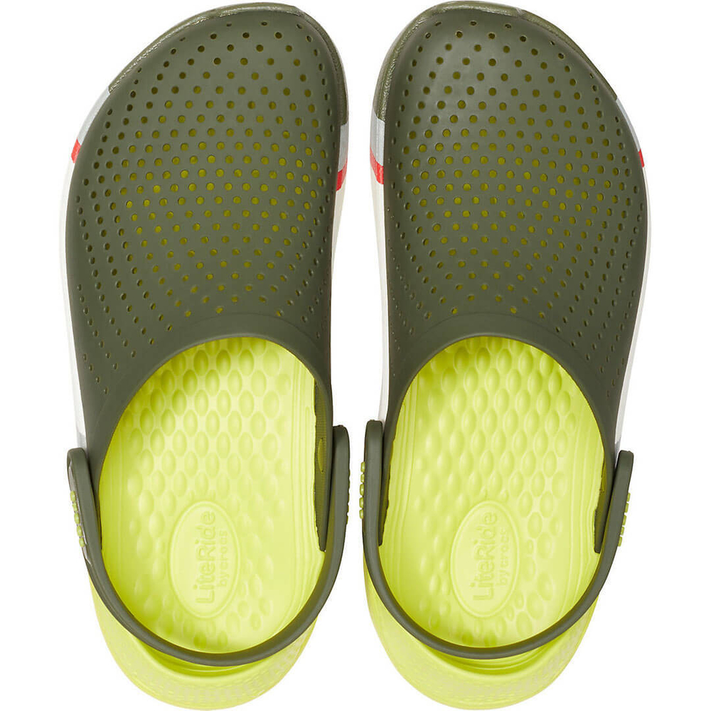 Сабо Crocs LiteRide Colorblock Clog Army Green/White