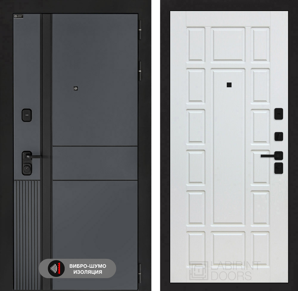 Входная дверь Лабиринт EVOLAB - 12 Белое дерево