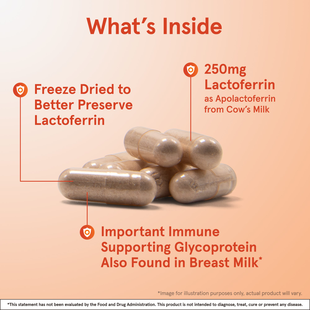 Jarrow Formulas, лактоферрин, сублимированный, 250 мг, 60 капсул
