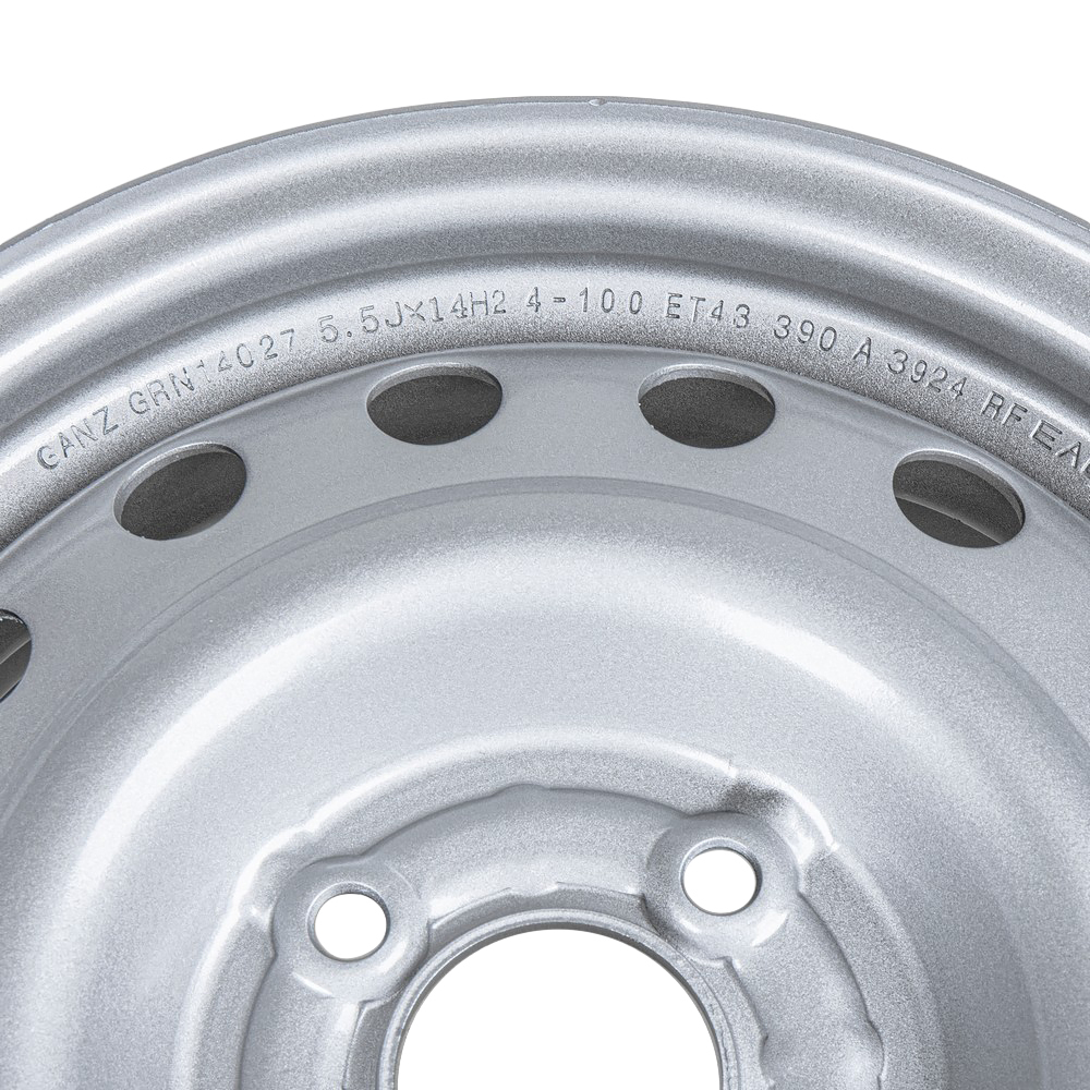 Диск штампованный R14 5.5J 4x100/60.1 ET43 GANZ Silver GRN14027