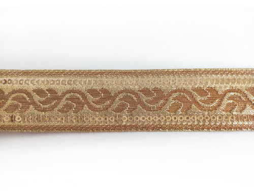 Тесьма галун лента узор "Вьюнок" 3,2см золото