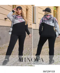 Костюм 1528-черный-пудра Minova