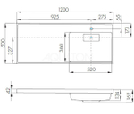 Раковина AQUATON Лондри 1200 белая, правая (1A72243KLH010)