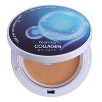 Компактная пудра + сменный блок с Коллагеном #21 тон Бежевый SPF50+ PA+++ FarmStay Collagen UV Pact Beige 12г+12г