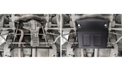 Защита КПП и переднего редуктора Rival для Chevrolet Niva (V - 1.7) 2002-2020/Lada Niva 2123 (V - 1.7) 2020-2021/Lada Niva Travel (V - 1.7) 2021-н.в., сталь 3 мм, с крепежом, штампованная, 222.1022.1