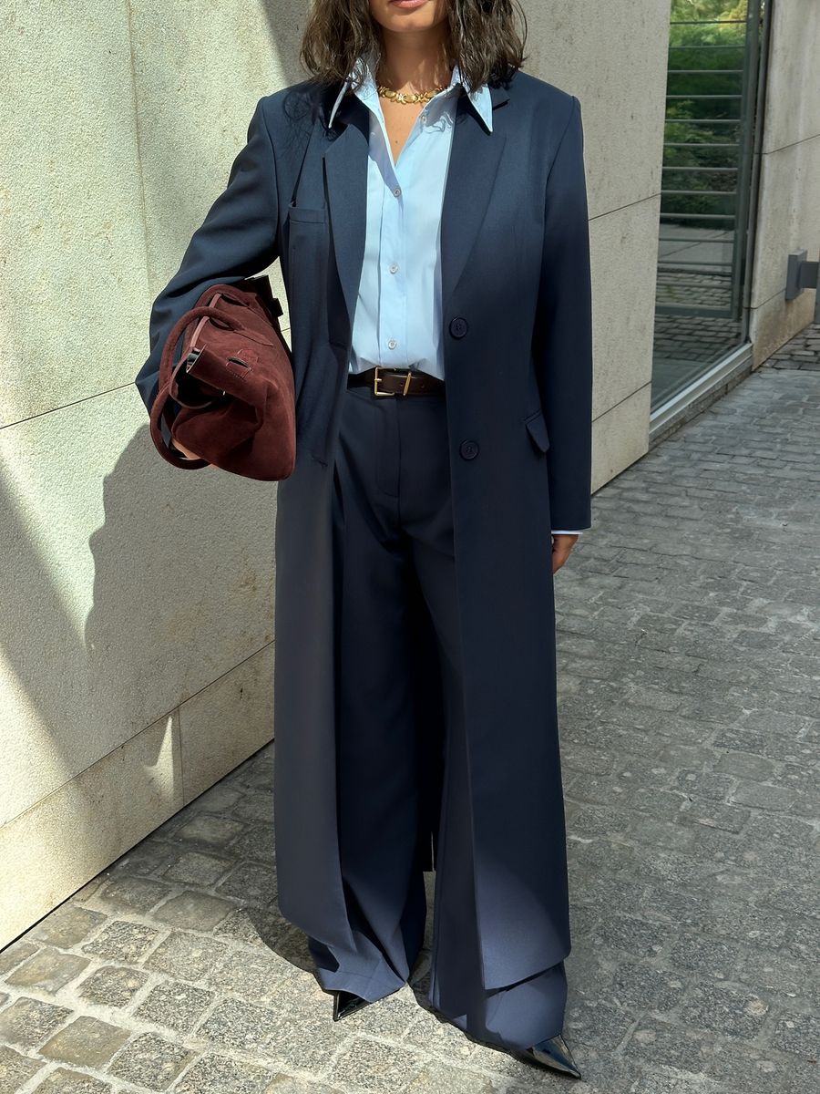 Жакет из вискозы макси синий