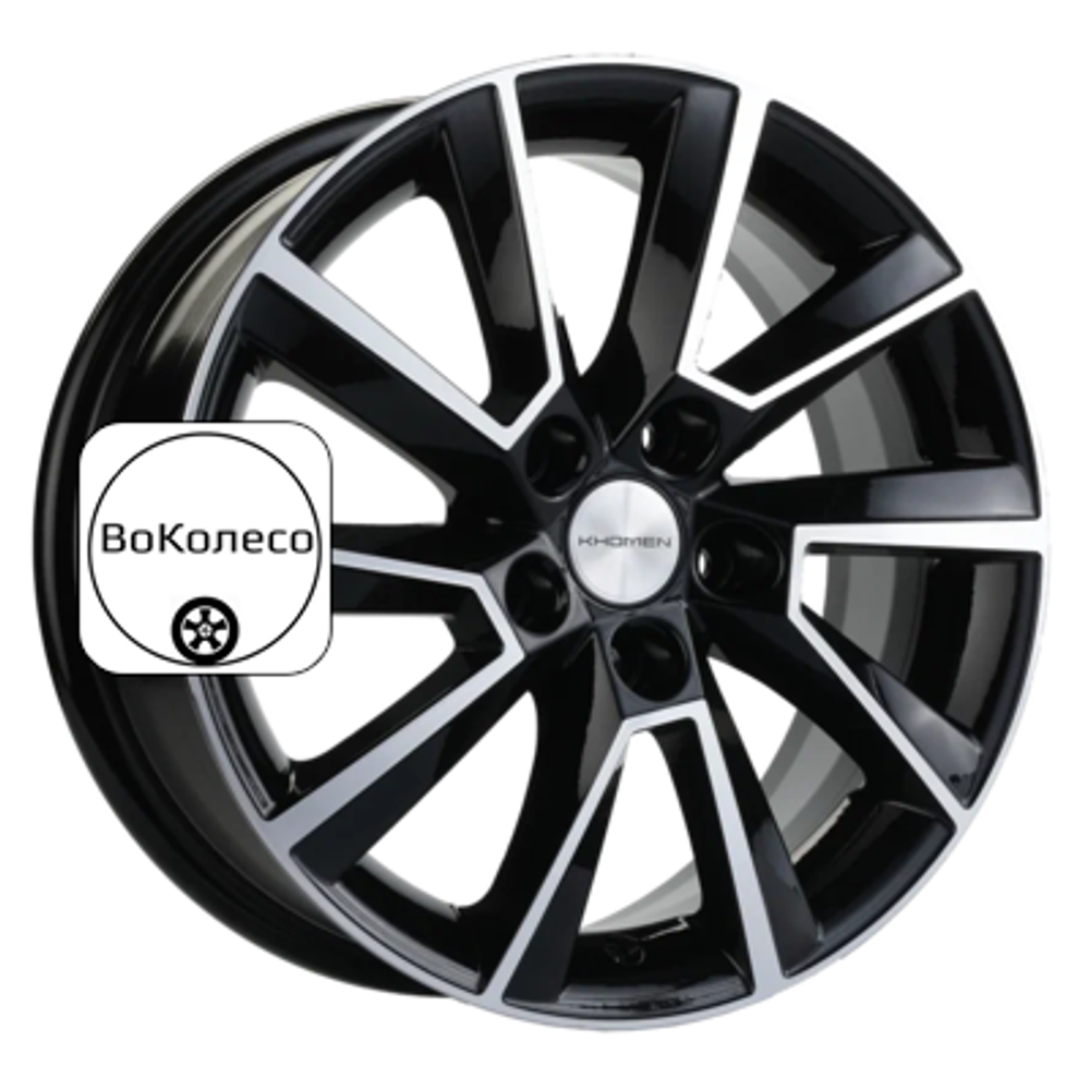 6x15/5x100 ET37 D54,1 KHW1507 (15) Black-FP Khomen Wheels