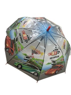 Зонт детский Гоночные машины цвет красный
