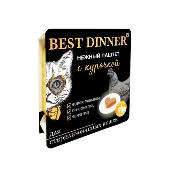 Best Dinner для стерилизованных кошек Паштет с курицей 100 г