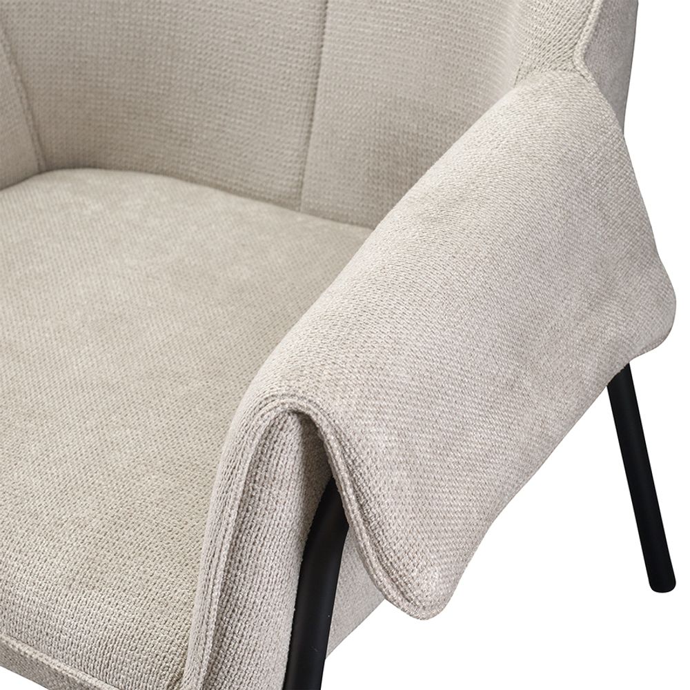 Лаунж-кресло Aline, шенилл, серо-бежевое