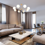 Светильник на штанге 8x40Вт E14, металл/стекло, шампань