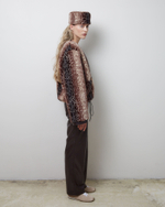 Куртка двухсторонняя из шерсти Стелла Маккартни и искусственной кожи шоколад