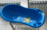 Ванна детская 86 см со сливом "Монстры" голубой