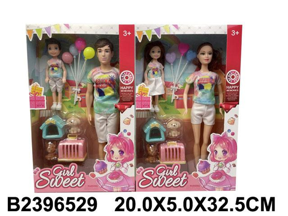 Кукла тип Модель с ребенком и аксессуарами, коробка YY2077