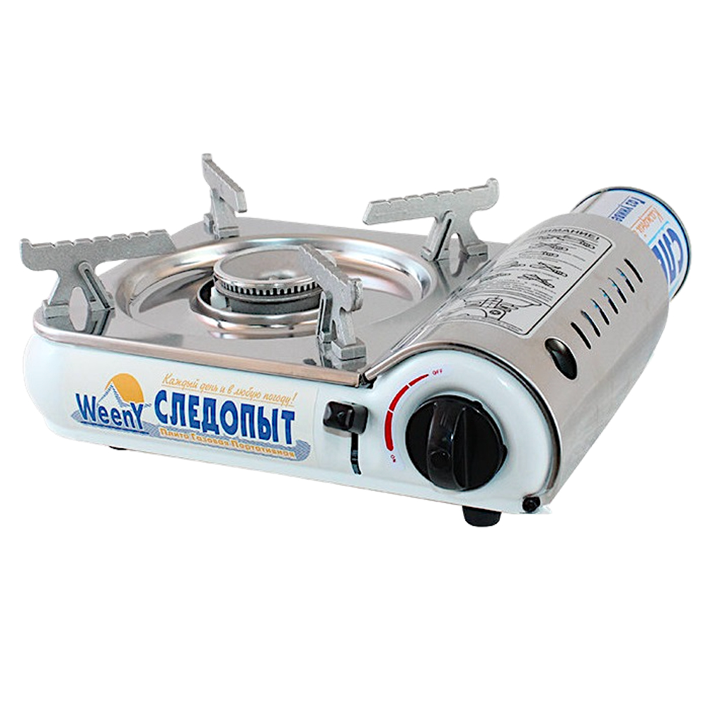 Газ. плита Следопыт PF-GST-N04 WeenY Нерж.  2.1кВт 150г/ч 1.38кг