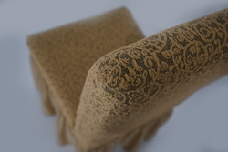 Чехол на стул с оборкой Жаккард, цвет Какао, Набор 4 шт.