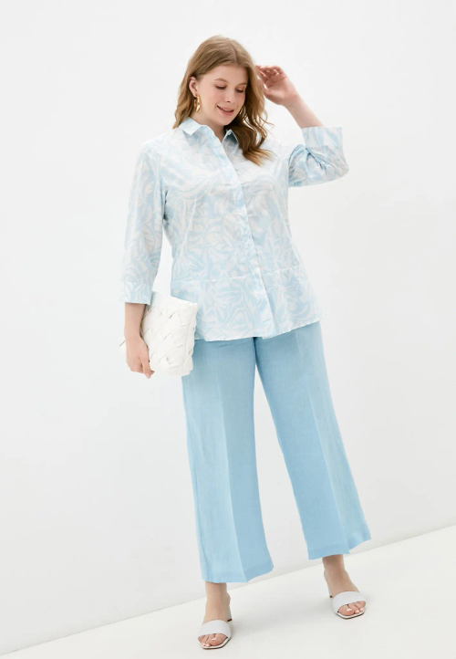 Блуза из хлопка с принтом Marina Rinaldi