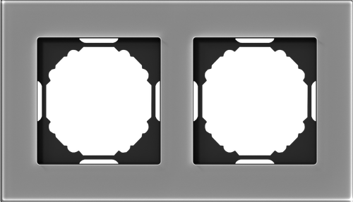 Рамка 2-я, Natural дымчатое стекло, серия A07