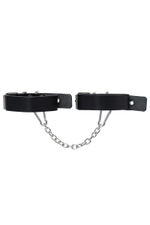 Черные оковы из одного ремешка с люверсами (Цвет: черный)