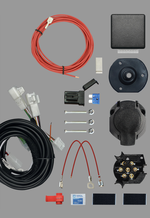 Комплект штатной электрики для фаркопа 7-pin Mitsubishi Outlander PHEV (прав руль) 2013-2021 с блоком - КонцептАвто KA SC 71 108 012