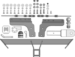 Фаркоп Motodor для Exeed RX с 2023 г. (оцинк. Шар) (паспорт и сертификат в комплекте)(без электрики) 99016-E
