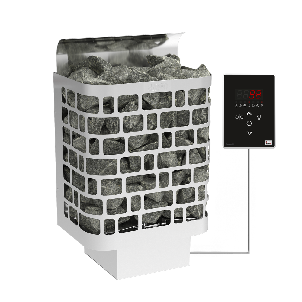 SAWO Электрическая печь Krios настенная, 6,0 кВт, нерж. сталь, артикул KRI-60Ni2-P, выносной пульт (встроенный блок мощности, пульт покупается отдельно)