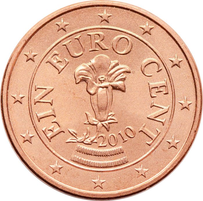 1 евроцент 2010 Австрия (1 euro cent)