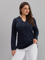 Блузка БЛ-22/синий-квадратики