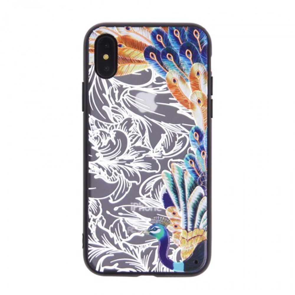 Чехол ТПУ Павлин для iPhone X/XS, 010160