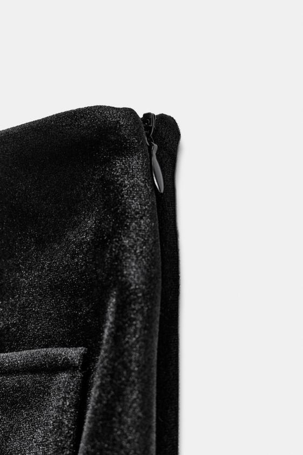 ZARA КОРОТКАЯ БАРХАТНАЯ ЮБКА, ЧЕРНЫЙ