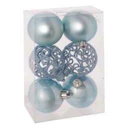 GAEM Набор из 6шт Украшение новогоднее Шар "Жемчужная сказка", D 6 см, L11,5 W6 H17 см