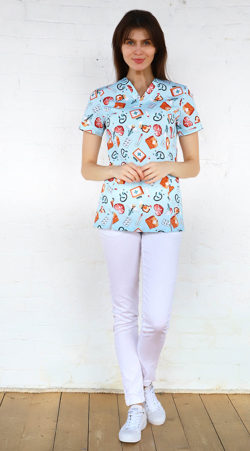 Блуза медицинская Альфа принт №2689