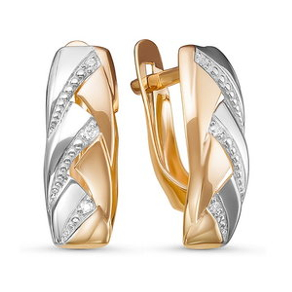 Серьги из золота с фианитами