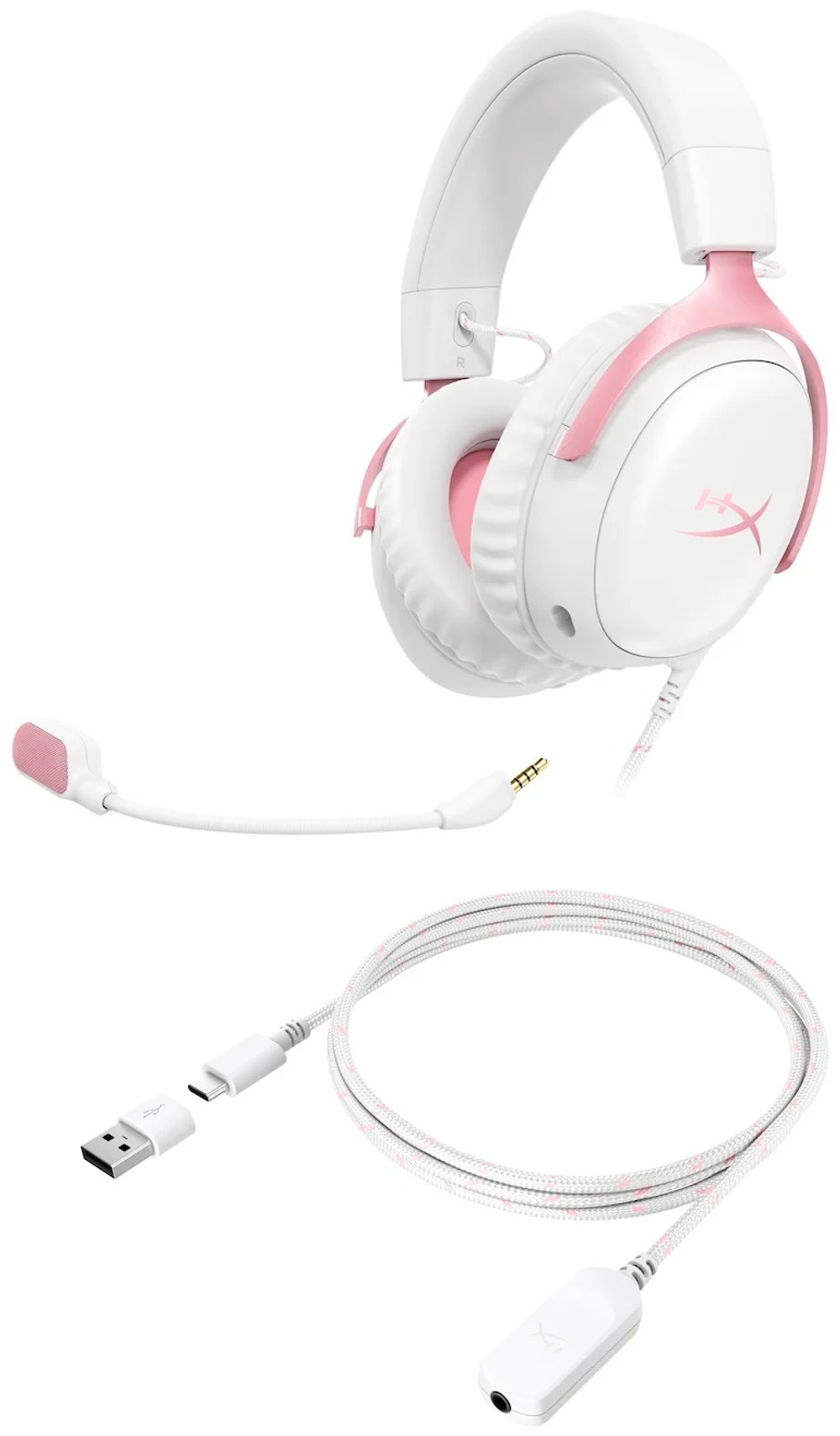 Наушники HyperX Cloud III бело-розовый