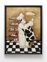Картина на натуральном холсте "Веселый повар" 35*45 см