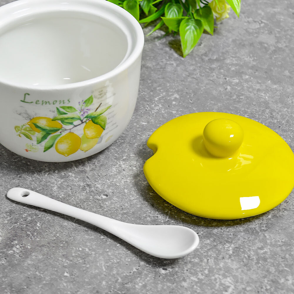 Сахарница 520мл с ложкой "Лимоны"