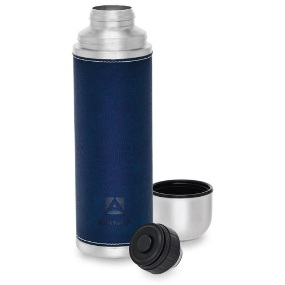 Термос питьевой "Арктика" 1.0л (в кожаной оплетке) синий