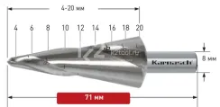 Коническое сверло Ø 4-20 мм, Karnasch, арт. 20.1472U
